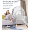 Electric Fly Swatter Rechargeable Bug Zapper Tennis Racket 3 Layer Mesh Handheld Bug Zapper for Indoor and Outdoor Pest Control (Hanger+Stander)