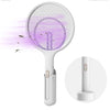 Electric Fly Swatter Rechargeable Bug Zapper Tennis Racket 3 Layer Mesh Handheld Bug Zapper for Indoor and Outdoor Pest Control (Hanger+Stander)