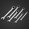 KKmoon 6pcs 8/10/13/14/17/19mm Double-ended Combination Ratchet Spanner Open-ended Wrench Set Car Automotive Repair Hardware Tools Fixed Head