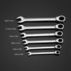 KKmoon 6pcs 8/10/13/14/17/19mm Double-ended Combination Ratchet Spanner Open-ended Wrench Set Car Automotive Repair Hardware Tools Fixed Head