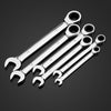 KKmoon 6pcs 8/10/13/14/17/19mm Double-ended Combination Ratchet Spanner Open-ended Wrench Set Car Automotive Repair Hardware Tools Fixed Head