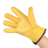 Leather Working Gloves Men's Work Cowhide Gloves Gardening Digging Planting Plant Flower Pruning Protective Glove Driver Security Non-Slip Protection Wear Safety Workers Welding Moto Gloves for Men and Women with Elastic Wrist