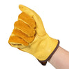 Leather Working Gloves Men's Work Cowhide Gloves Gardening Digging Planting Plant Flower Pruning Protective Glove Driver Security Non-Slip Protection Wear Safety Workers Welding Moto Gloves for Men and Women with Elastic Wrist