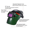 Solar Power Auto-Darkening Welding Helmet Automatic Darkening Weld Mask Shield Protection Cap With Lens Adjustable He-adband