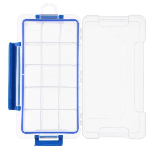 Transparent Plastic Storage Box Multiple Compartments Slot Hardware Box Organizer Jewelry Tools Electronic Components Container Fishing Tackle Box Fishing Accessories Storage Case with Adjustable Dividers 24 Grids