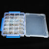 Transparent Plastic Storage Box Multiple Compartments Slot Hardware Box Organizer Jewelry Tools Electronic Components Container Fishing Tackle Box Fishing Accessories Storage Case with Adjustable Dividers 24 Grids