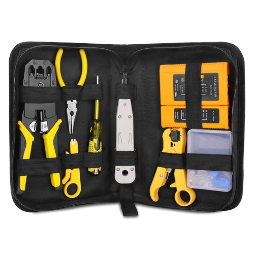 Handskit RJ45 RJ11 RJ12 Network Repairing Plier Tool Kit with Cable Tester Spring Clamp Crimping Tool Crimping Pliers