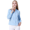 Elegant Office Long Sleeve Slim Blouse - Sky Blue