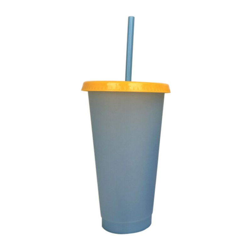 Environmental Protection Plastic Straw Cup - Blue