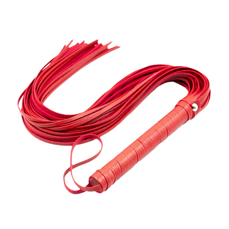 Equestrian Premium Leather Horse Whip - Red