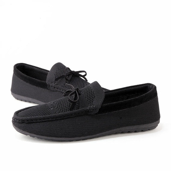 Fashion Breathable Loafer Shoes - Black