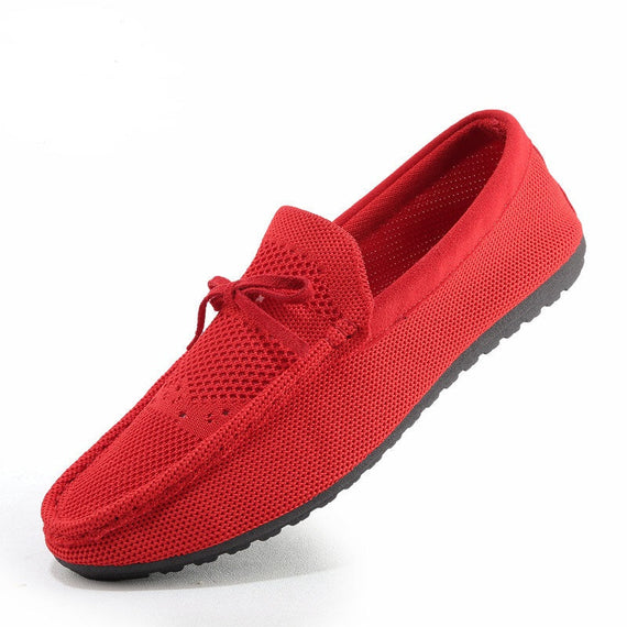 Fashion Breathable Loafer Shoes - Red