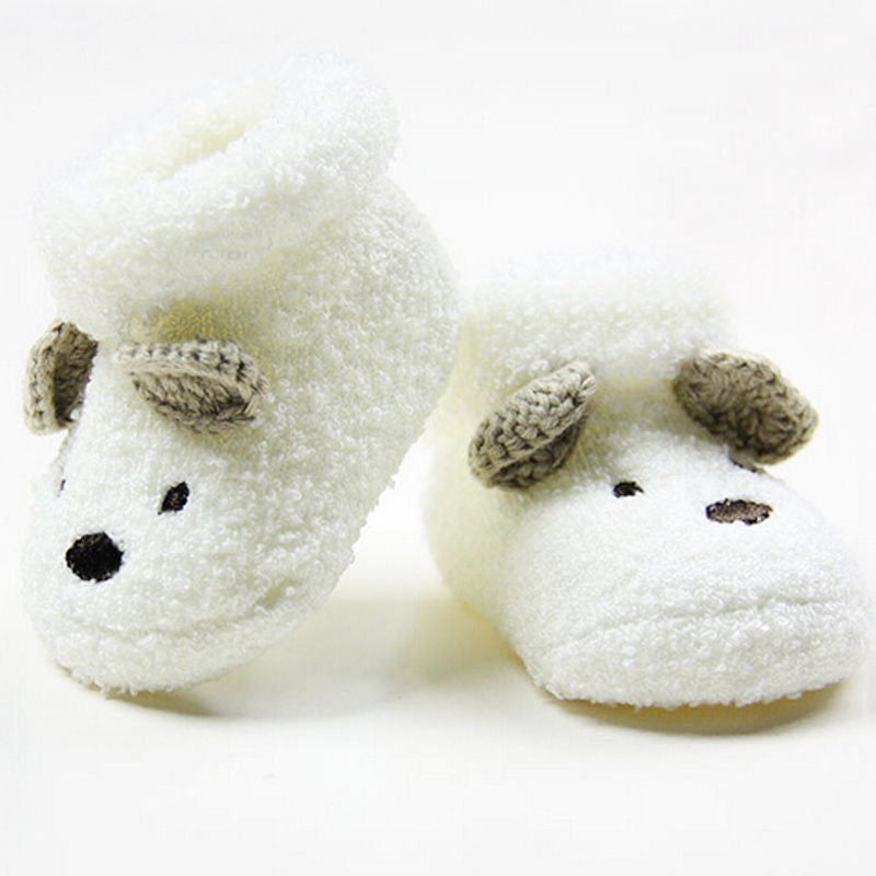 Fashion Cute Bear Socks Shoes - White