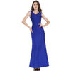 Fashion Women Lace Sleeveless Party Dress - Blue