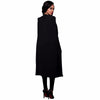 Fashion Women Loose Long Trench Coat - Black