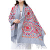 Fashionable Women Embroidery Scarf - Gray