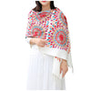 Fashionable Women Embroidery Scarf - White