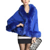 Fashionable Women Faux Fur Fluffy Coat - Blue