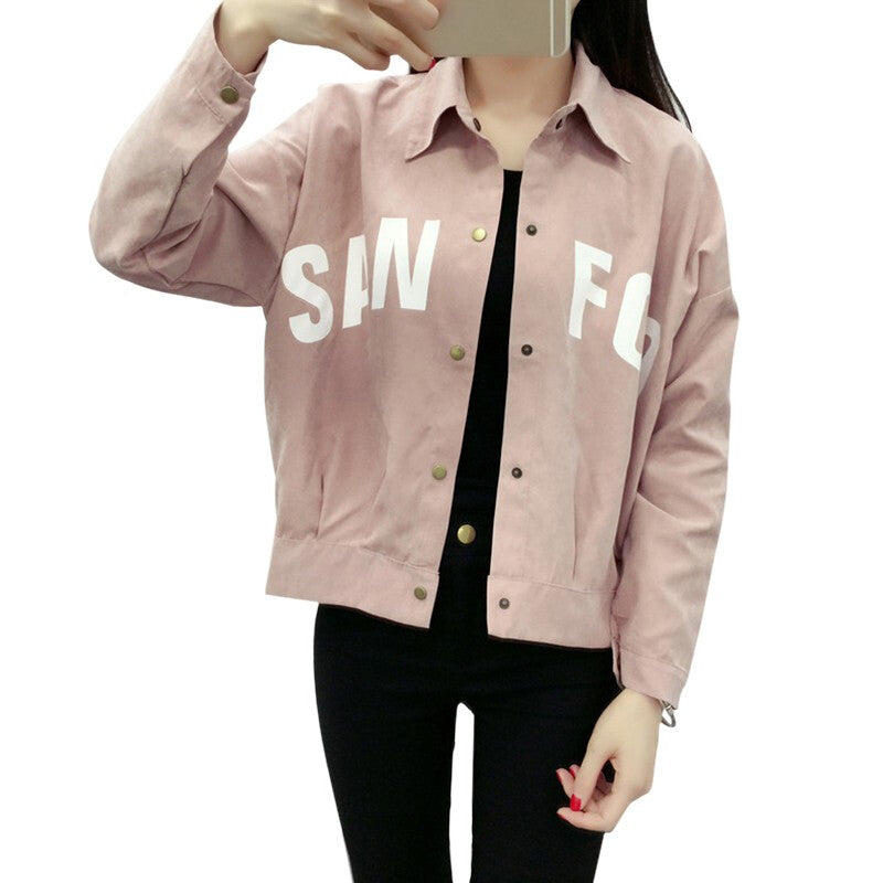 Fashionable Women Jacket Long Sleeve - Pink