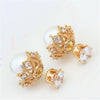 Fashionable Women Pearl Stud Earrings - Champagne