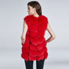 2022 Fashionable Women's Fox Furry Vest - Red