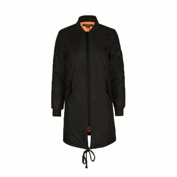 Fashionable Women's Long Coat Jacket - Black