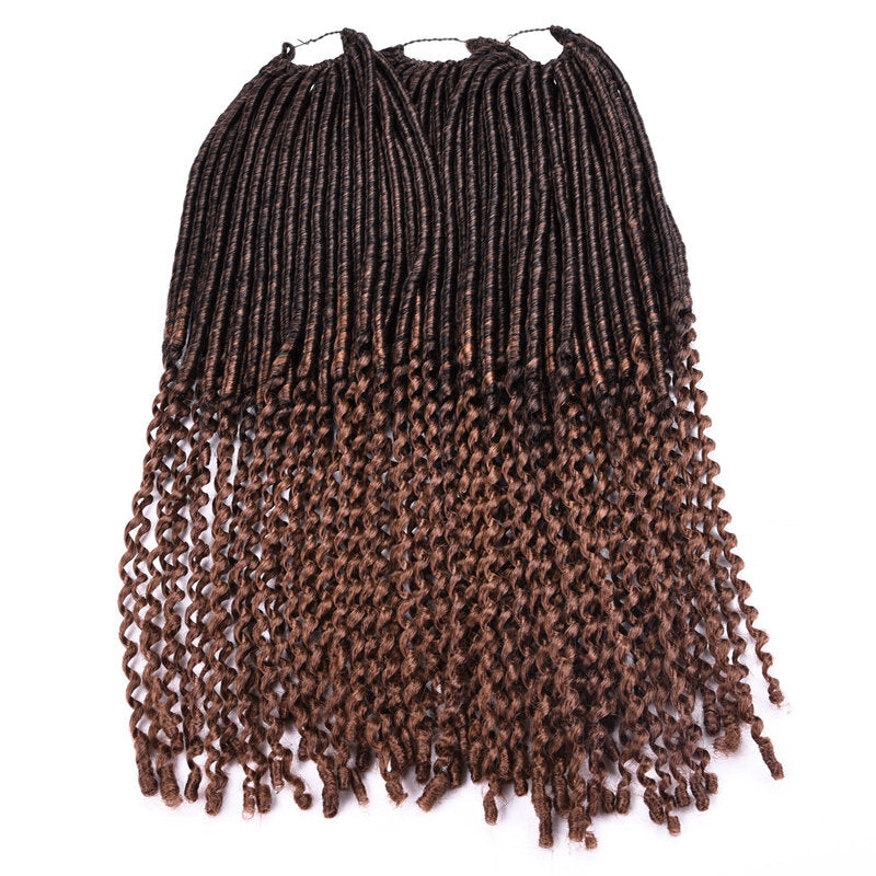 Faux Locs Curly Crochet Synthetic Braids - Brown