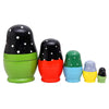 Flower Print Russian Nesting Dolls - Black