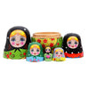 Flower Print Russian Nesting Dolls - Black