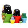 Flower Print Russian Nesting Dolls - Black