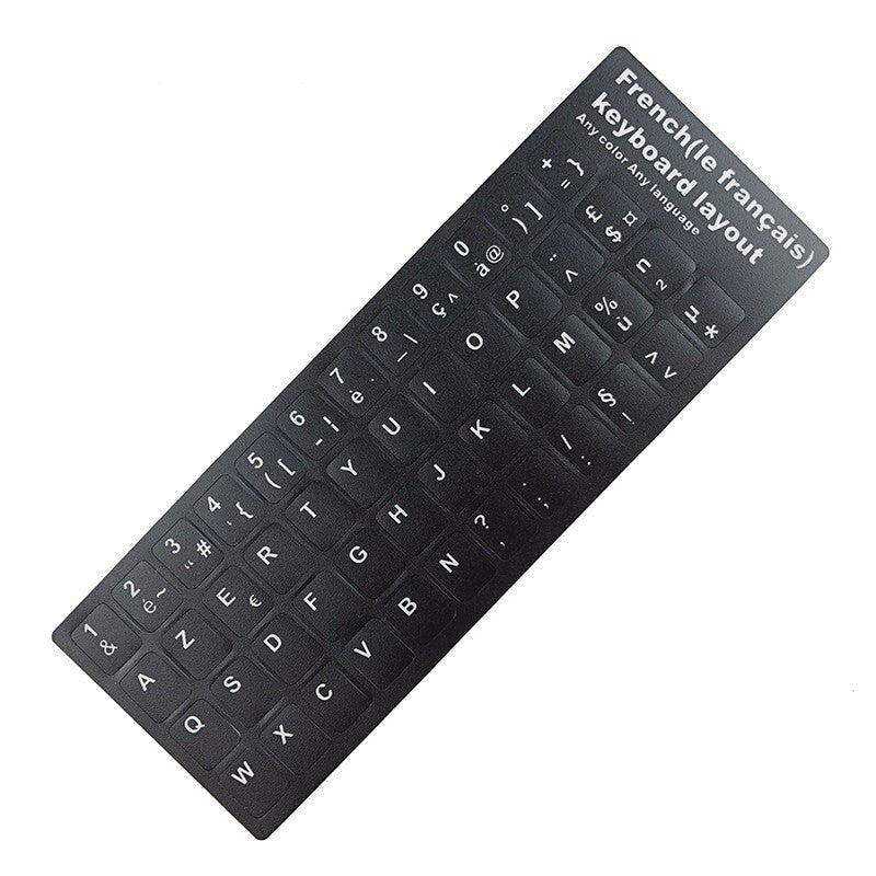 French Premium Desktop Keyboard Stickers Layout - Black