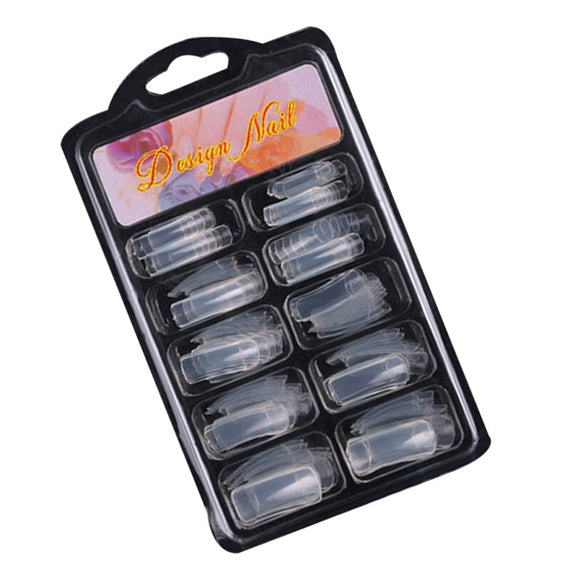 French Solid Plastic Fake Fingernails - Transparent