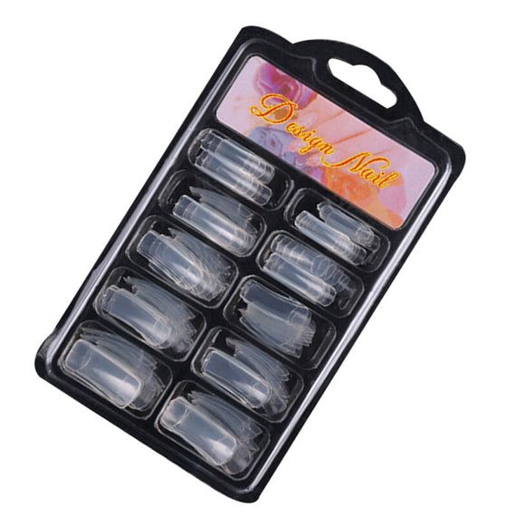 French Solid Plastic Fake Fingernails - Transparent