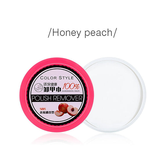 Fruit-flavored Nail Polish Removal Wipes - Honey Peach