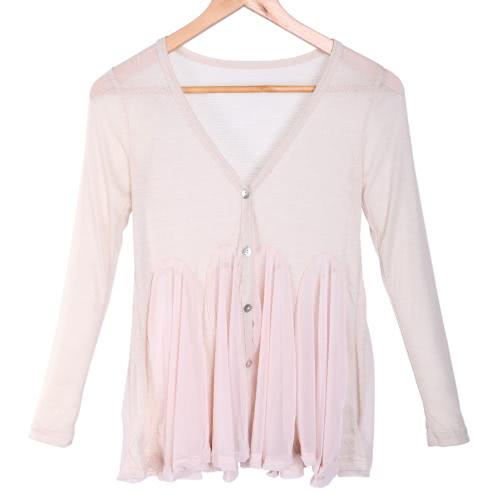 Women's Cardigan Knit Chiffon Tops  Blouse Coat