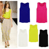 New Fashion Women Tank Top Candy Color Round Neck Sleeveless Pocket Shirt Blouse Tops Black