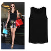 New Fashion Women Tank Top Candy Color Round Neck Sleeveless Pocket Shirt Blouse Tops Black