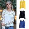 New Fashion Women Chiffon Blouse Lace Crochet Embroidery Sheer Sleeve Oversized Tee Tops Shirt