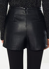 Women PU Lace Up Skirts Faux Leather Back Zipper Mini Short Pants Pantskirt Skorts