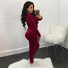 Women Two Piece Tracksuit Long Sleeve Zip Hoodie Sweatshirt Pants Sportswear Fitness Set Suits