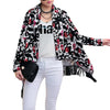 New Fashion Women Thin Cardigan Print Open Front Tassel Fringed Long Sleeve Thin Cape Coat Outerwear