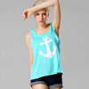 New Fashion Women Anchor Tank Top Back Bowknot Sleeveless Casual Vest Top Camisole T-Shirt