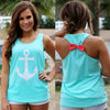 New Fashion Women Anchor Tank Top Back Bowknot Sleeveless Casual Vest Top Camisole T-Shirt