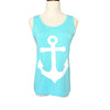 New Fashion Women Anchor Tank Top Back Bowknot Sleeveless Casual Vest Top Camisole T-Shirt