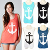 New Fashion Women Anchor Tank Top Back Bowknot Sleeveless Casual Vest Top Camisole T-Shirt