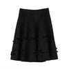 Chic Faux Suede Hollow Flower High Waist Pleated A-Line Women's Skirt