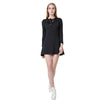 Casual Women V Neck Long Sleeve Lace Up Slim Party Skater Mini Dress