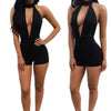 Sexy Women Jumpsuit Plunge V Neck Halter Sleeveless Stretchy Beach Playsuit Rompers Black