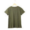 New Fashion Women T-Shirt Letter Print V-Neck Short Sleeve Solid Color Top Black/Green