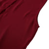 New Fashion Women Blouse Chiffon Sleeveless Asymmetrical Hem Turn-Down Collar Shirt Tops Burgundy/Black